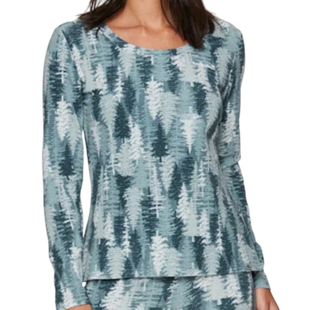Avalanche Pine Trees Womans Green Thermal Top Size Medium‎